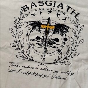 Basgiath War College Fourth Wing T-Shirt with front and back print